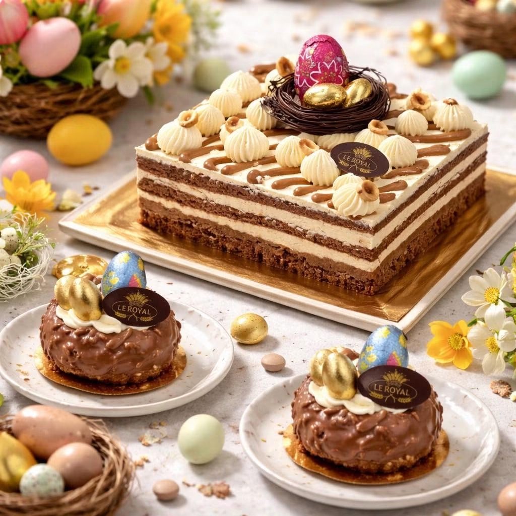 Entremets chocolat praliné décoré
